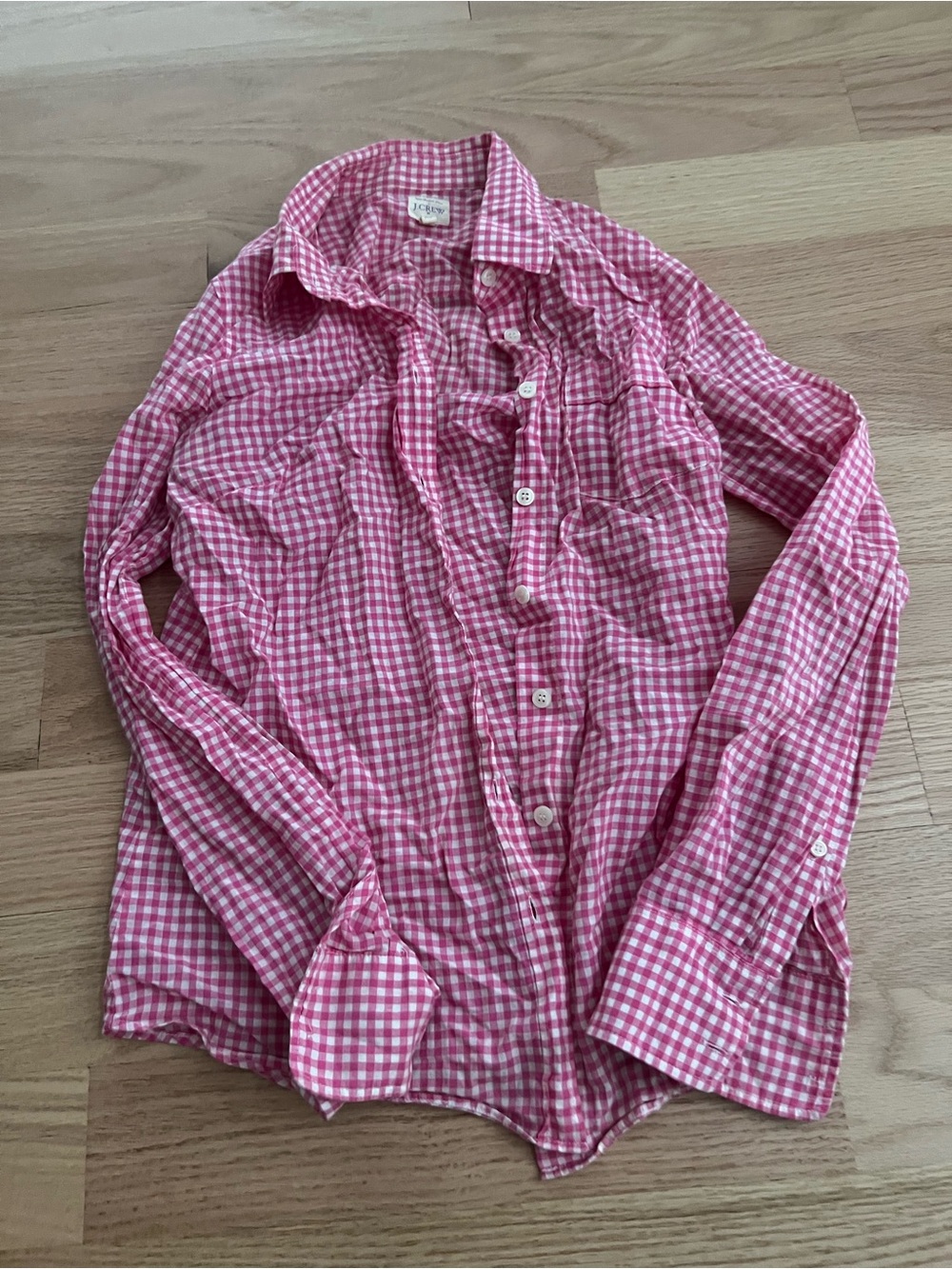 Button-Down Pink Gingham Shirt J Crew “The Perfect Shirt”
